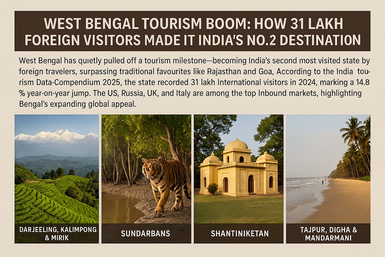 West Bengal Tourism Breaks Records—Becomes India’s No.2 International Destination