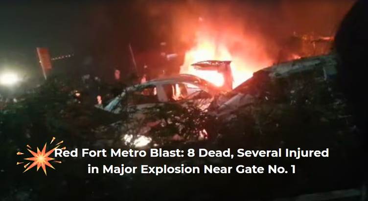 Red Fort Blast Today: 8 Killed in Delhi Metro Station Explosion Near Gate No.1