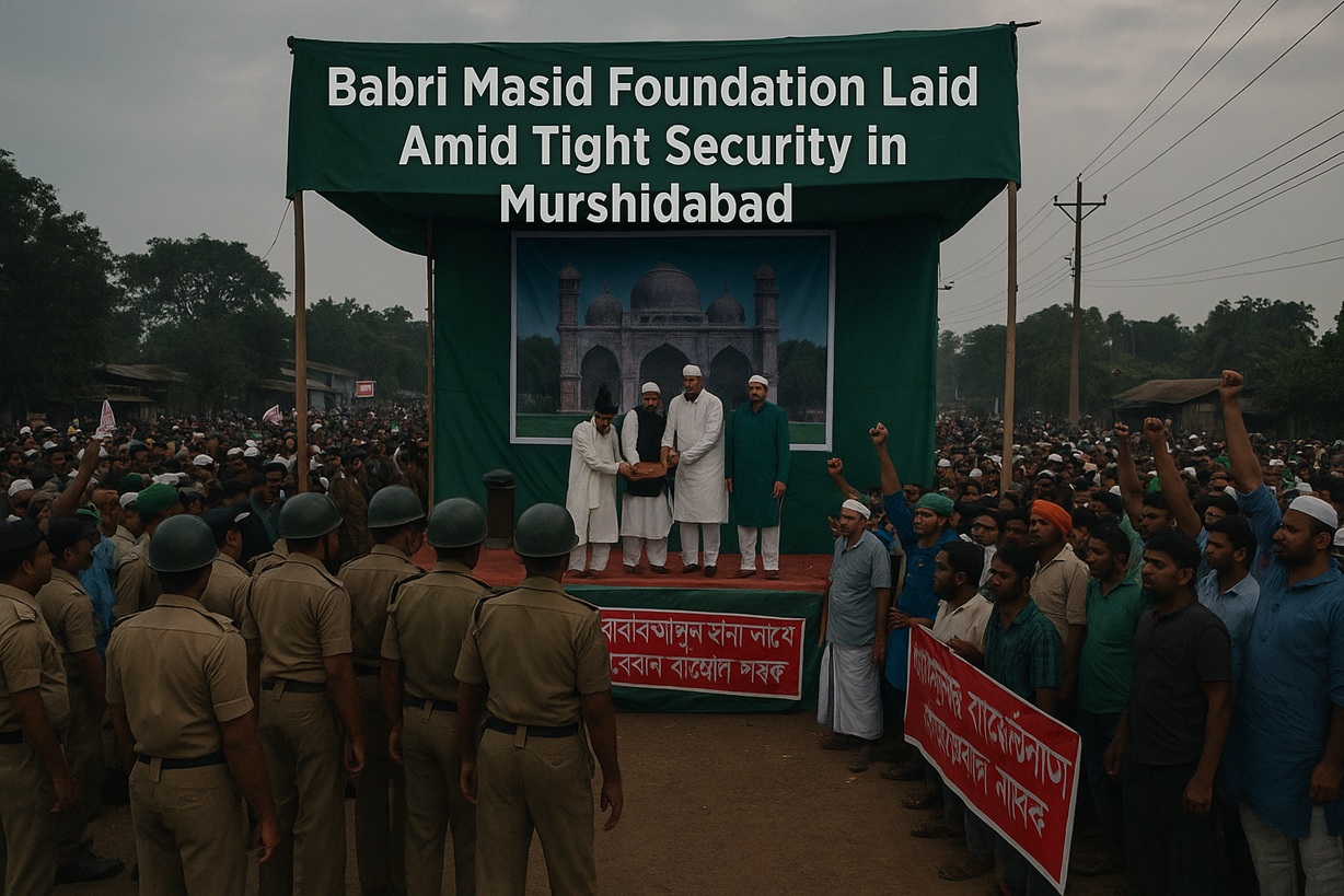 Babri Masjid Foundation Laid Amid Tight Security in Murshidabad