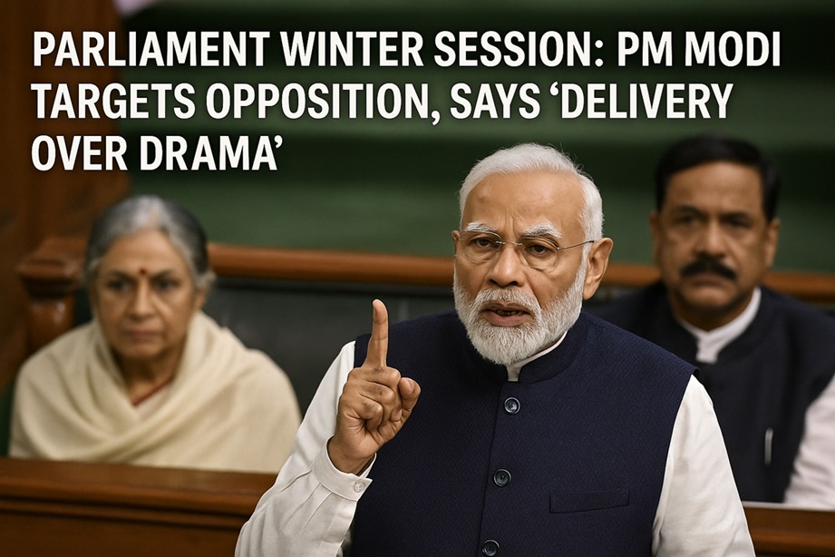 Parliament Winter Session: PM Modi Targets Opposition, Says “Delivery Over Drama”