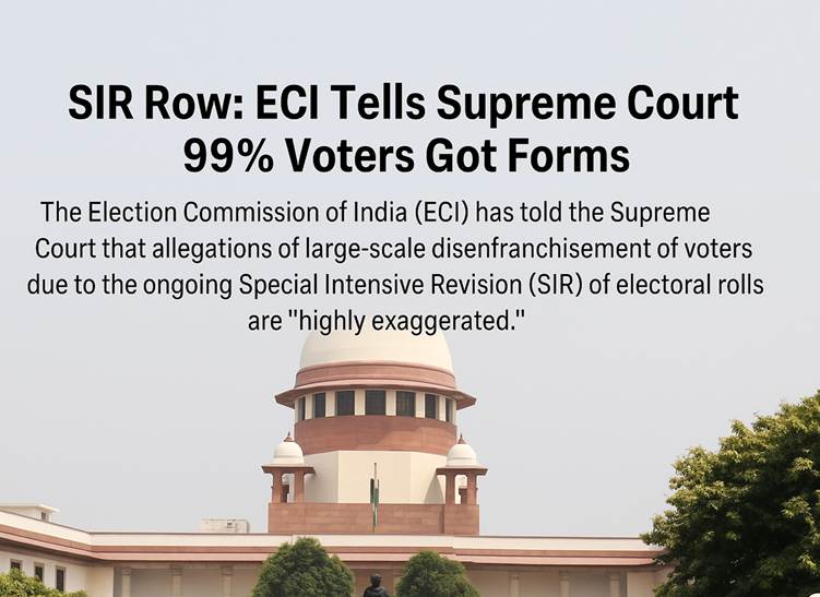 SIR Row: ECI Tells Supreme Court 99% Voters Received Forms, Rejects Claims of Mass Disenfranchisement