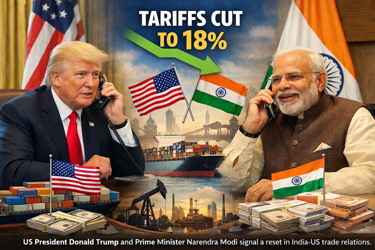 India-US Trade Boost: Trump Cuts Tariffs on Indian Goods to 18%